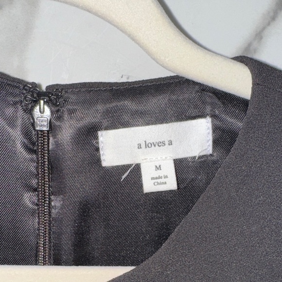 A loves A Tulip Woven Black Sleeveless Structured Dress w Bow - Picture 4 of 9